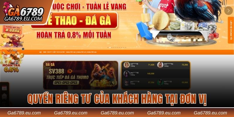 Quyền riêng tư của khách hàng tại Ga789 