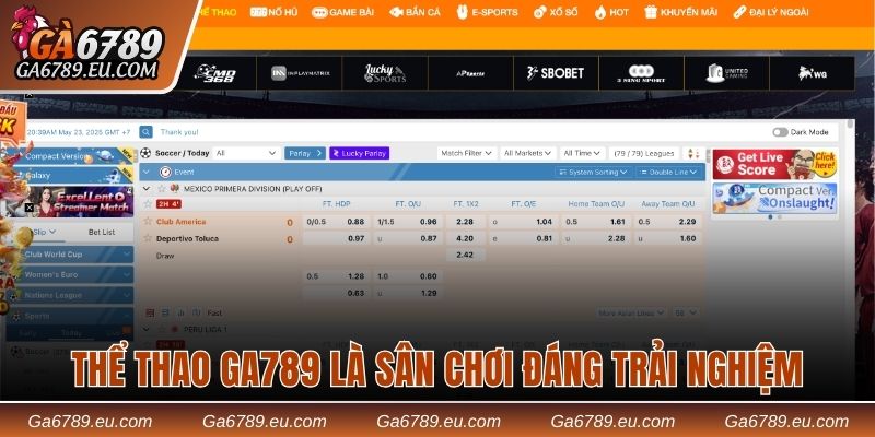 Thể thao Ga789 là sân chơi đáng trải nghiệm